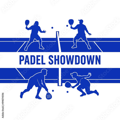Dynamic Padel Tournament Illustration Depicting Intense Competition and Athletic Prowess