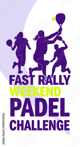 Dynamic Padel Tournament Illustration Displaying Fast-Paced Action and Weekend Competition Vibe