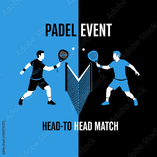 Dynamic Padel Tournament Illustration Featuring Active Participants and Competitive Sport Action