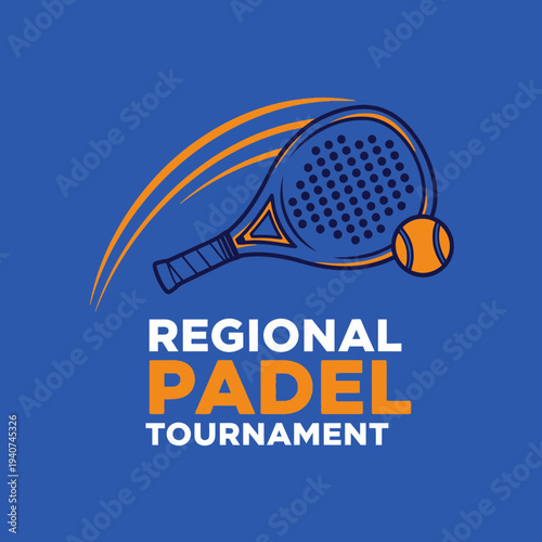 Dynamic Padel Tournament Logo: Vibrant Design for Regional Sports Competition