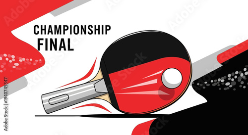 Dynamic Ping Pong Championship Final Illustration Showcasing Sport Equipment and Competition
