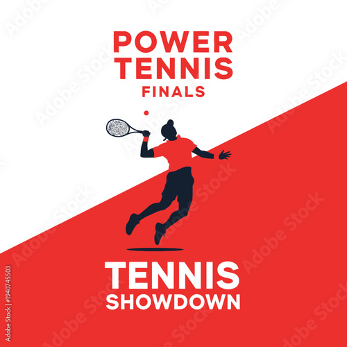 Dynamic Power Tennis Finals Showdown Design: A High-Energy Vector Illustration for Sporting Events