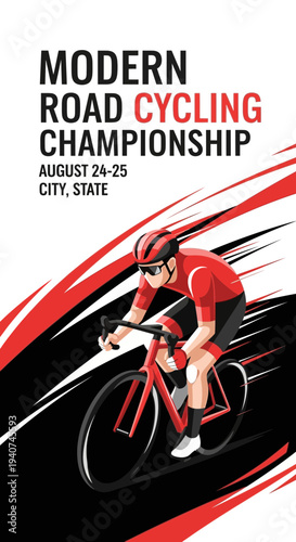 Dynamic Road Cycling Championship Poster Showcasing Speed, Agility, and Athleticism on Two Wheels