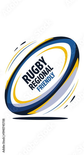 Dynamic Rugby Emblem Depicting Regional Camaraderie and Friendly Competition In Bold Design