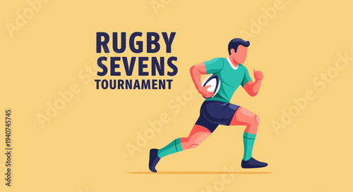 Dynamic Rugby Seven Tournament Visual Depicting Athleticism and Sporting Prowess