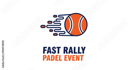 Dynamic Sport Logo Design for a Fast Padel Event Featuring a Speeding Tennis Ball