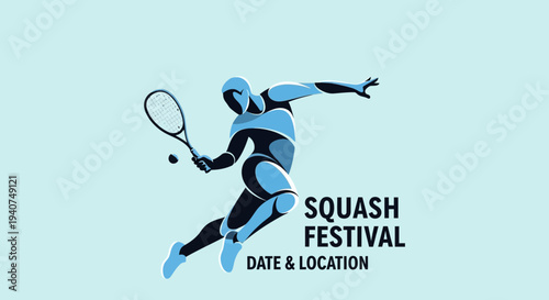 Dynamic Squash Player Celebrating During Festival, Ideal Design for Sports Promotional Materials