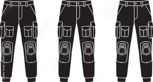 Mens Tactical Cargo Combat Pants Silhouettes