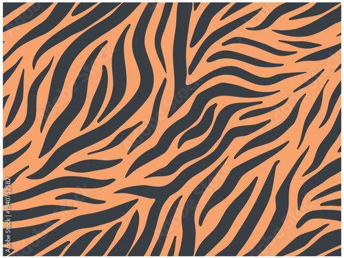 Vibrant orange and black zebra print pattern background texture design