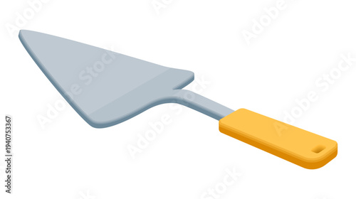 Cake shovel - hand drawn isometric vector illustration.