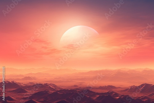 A beautiful sunset over a majestic mountain range. Perfect for nature and landscape enthusiasts.