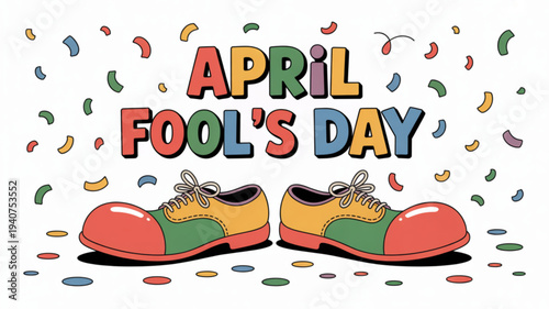 Colorful shoes celebrate april fool's day with confetti