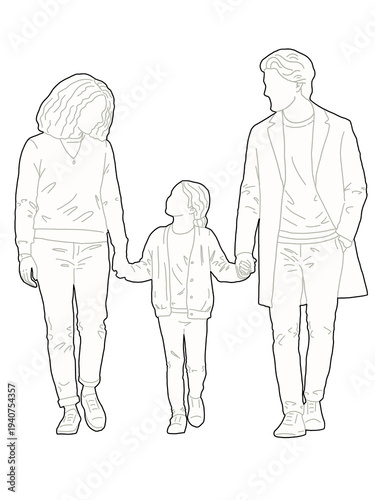 Happy Family Walking PNG Transparent Background Architecture Facade Exterior Design Scale Figure