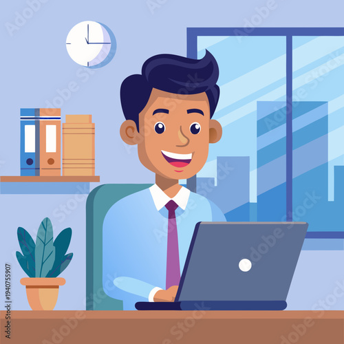 business man working on laptop