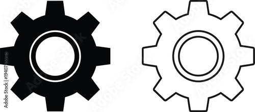 Gears cogwheel mechanism isolated on transparent background, Vector