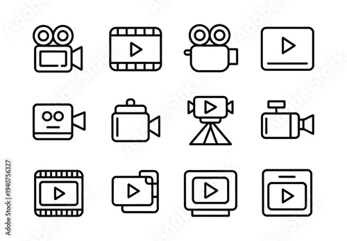 Collection of twelve video camera and film.