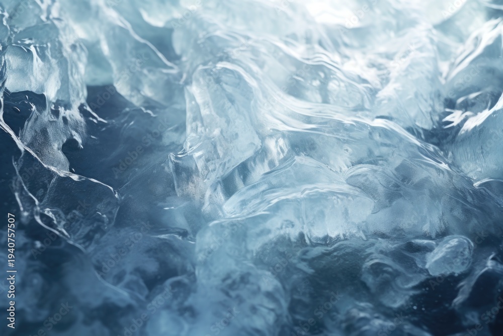 Fototapeta premium A detailed view of ice formations on a rock. This image can be used to depict the beauty of nature or to illustrate the concept of cold weather.