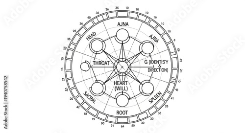 Diagram of the human energy system with chakras and aura.
