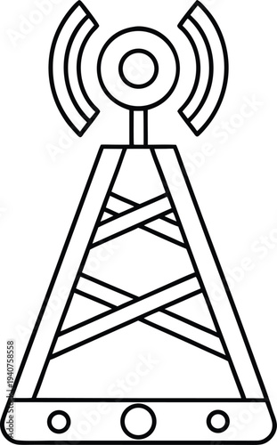 mobile hotspot line art vector illustration on transparent background