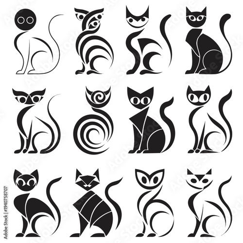 Cute Playful Cat Character Vector Illustration – Stylized Feline Portrait for Kids and Pet Lovers.
