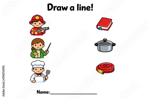Educational game sheet for children with illustrations and tasks  