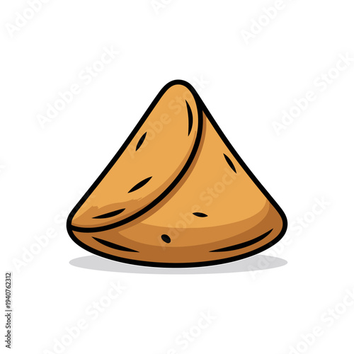 Samosa color vector icon graphic isolated sketch illustration on white background.