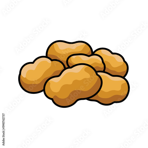 Chicken Nuggets  color vector icon graphic isolated sketch illustration on white background.