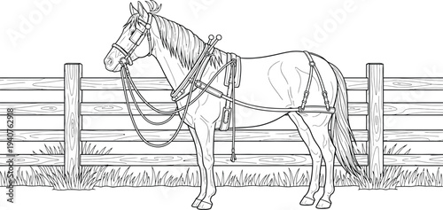 Free horse coloring page for kids and adults equine coloring book