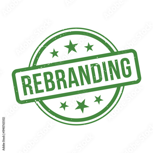 Rebranding Stamp, Rebranding Grunge Round Sign