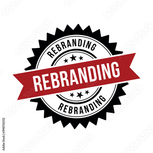 Rebranding Stamp, Rebranding Round Sign With Ribbon