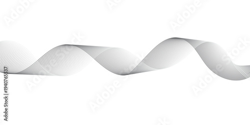 Modern Minimalist Background with Gray and Black Parallel Wave Lines Creating Smooth Abstract Sine Curve Pattern for Digital and Geometric Design Layouts.