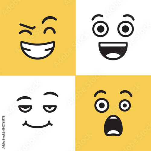 The most popular expression set vectors illustration