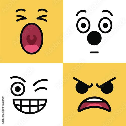The most popular expression set vectors illustration