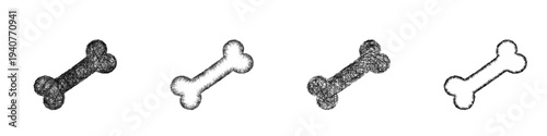 Sketch dog bone icon design set