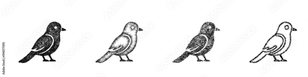 Obraz premium Sketch bird icon design set