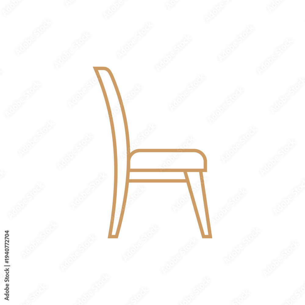 Fototapeta premium Colored Simple Shape Chair Icon Vector Template illustration design