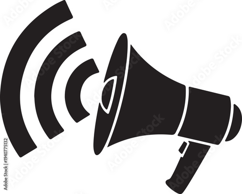 Megaphone with Sound Waves Vector Icon