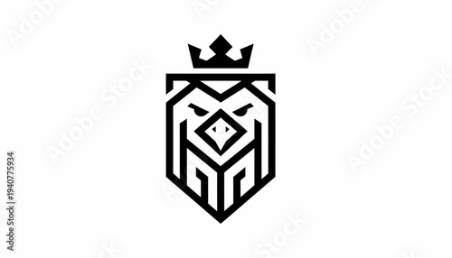 Black Lion Crest Logo Design Element.