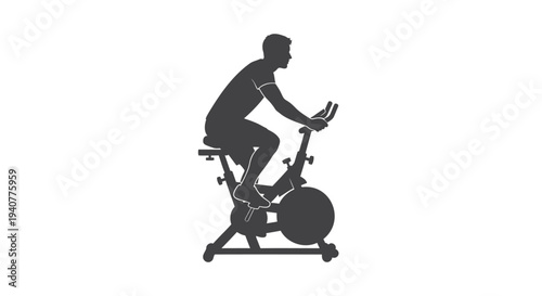 Vector illustration of a man exercising on a stationary bike