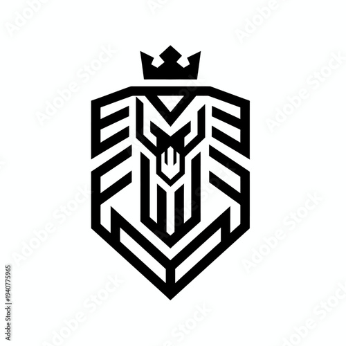 Black Shield Crest with Crown Emblem.