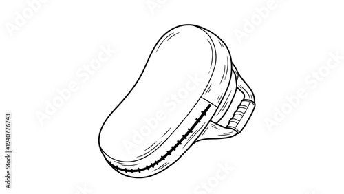 Martial arts focus mitt line art: training gear outline