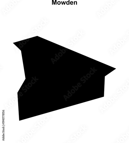 Mowden (England) blank outline map