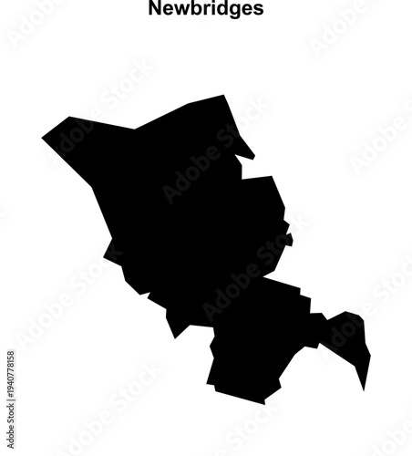 Newbridges (England) blank outline map