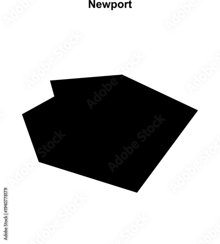 Newport (England) blank outline map