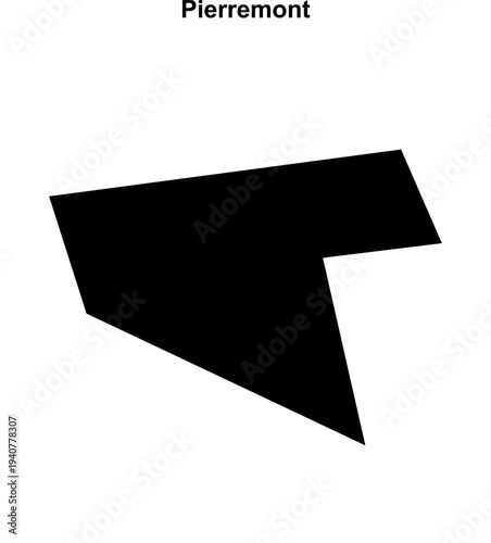 Pierremont (England) blank outline map