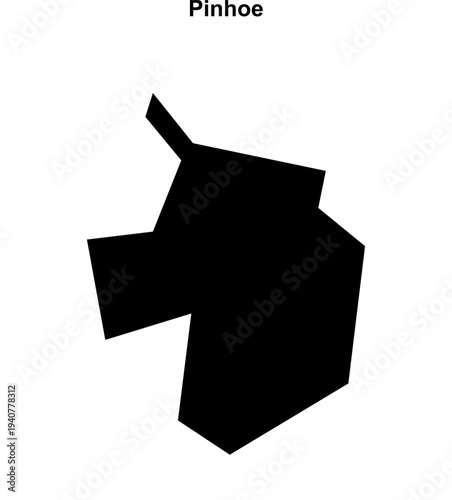 Pinhoe (England) blank outline map