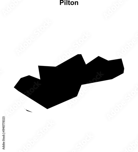 Pilton (England) blank outline map