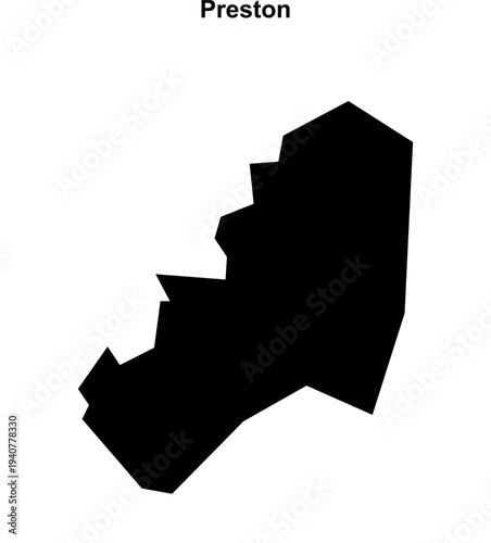 Preston (England) blank outline map