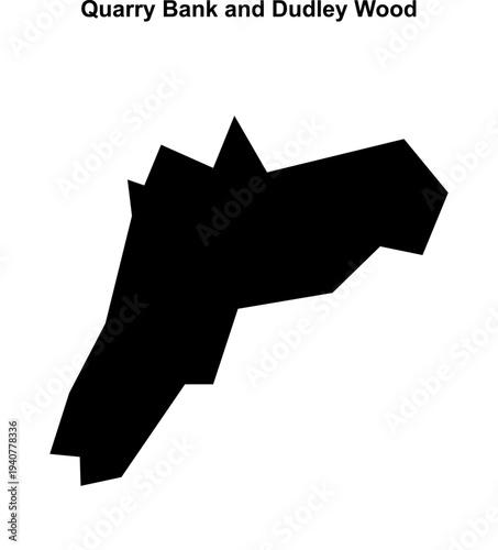Quarry Bank and Dudley Wood (England) blank outline map
