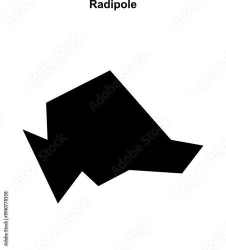 Radipole (England) blank outline map